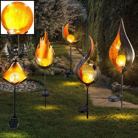 Light Metal LED Waterproof Outdoor Lights - Solar Flame