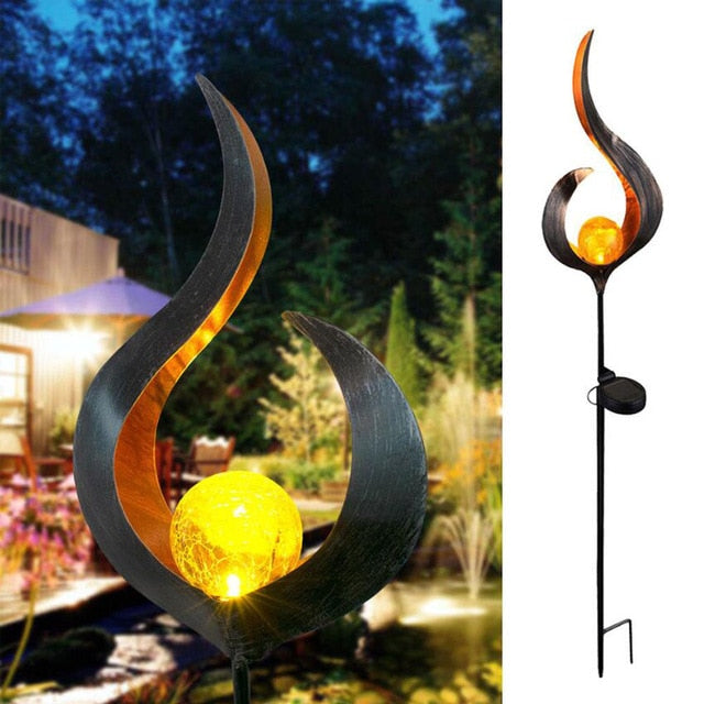 Light Metal LED Waterproof Outdoor Lights - Solar Flame