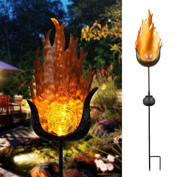 Light Metal LED Waterproof Outdoor Lights - Solar Flame